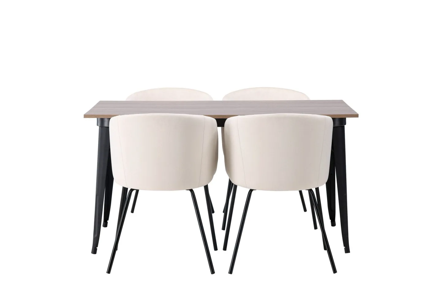 Tempe Matgrupp 140 cm Rektangulär med 4 Berit stolar - Beige