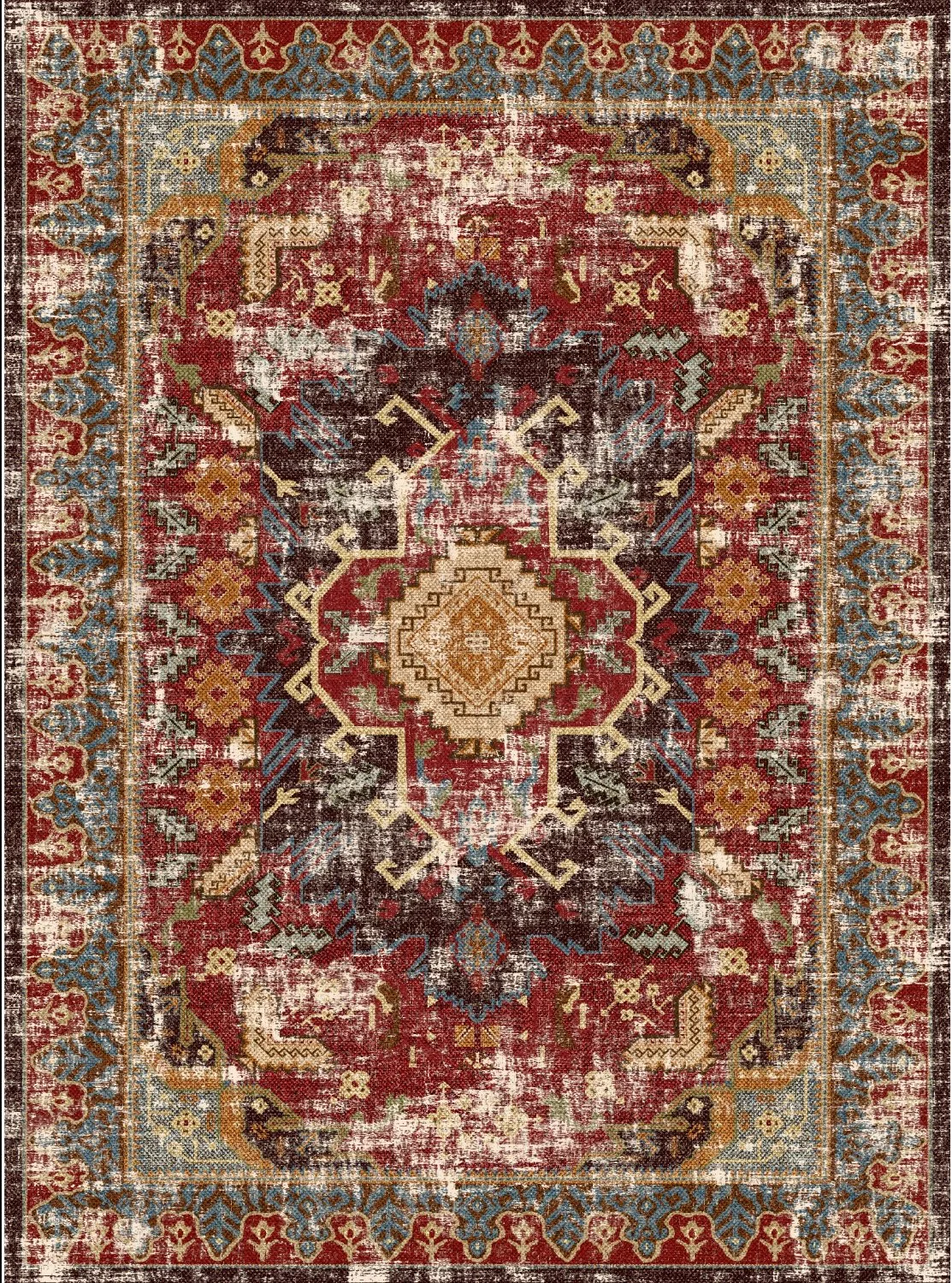 Wilton-teppe - Idri (rød/multi) (Størrelse: 160 x 230 cm)