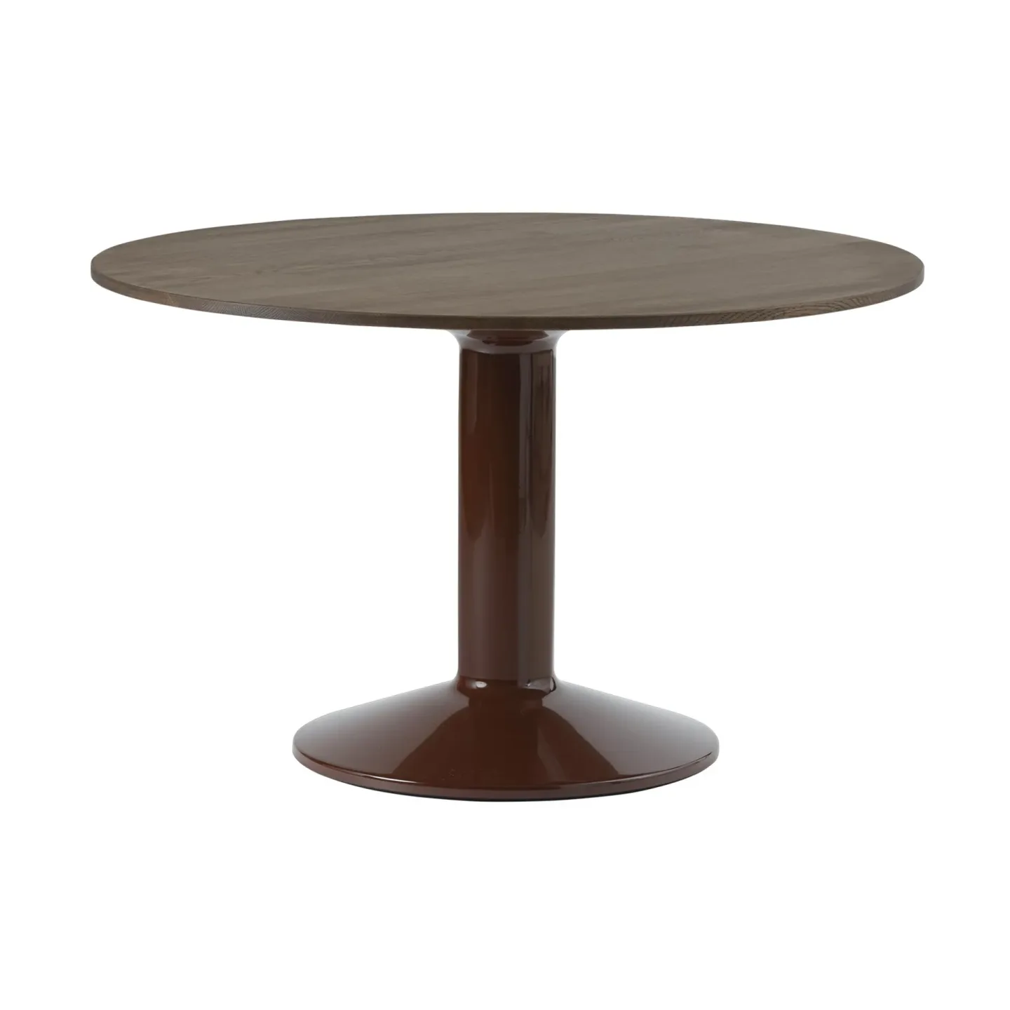 Muuto Midst Säulentisch Dark oiled oak-dark red, Ø120 cm