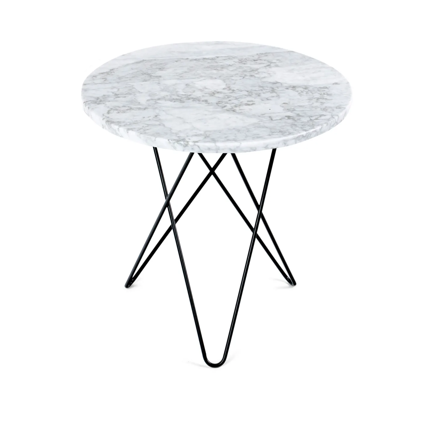 OX Denmarq - Tall Mini O Table Black Steel Frame White Marble Top - Sidobord - Dennis Marquart - Svart - Metall/Sten