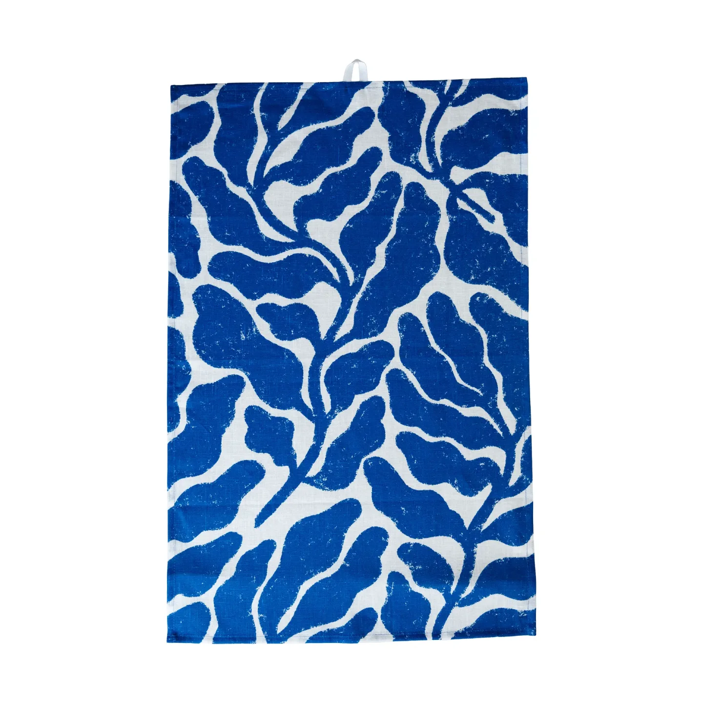 Fine Little Day Leaves Küchentuch Weiß-Blau, 47x70 cm