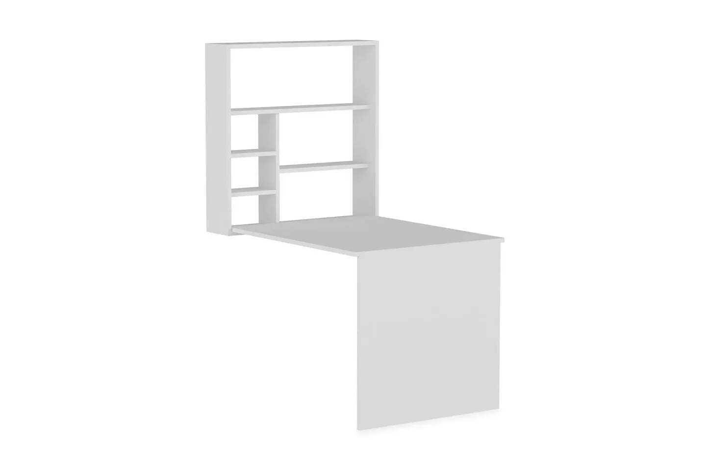 Mcmillan Väggskrivbord 90 cm med Förvaring Hyllor - Vit