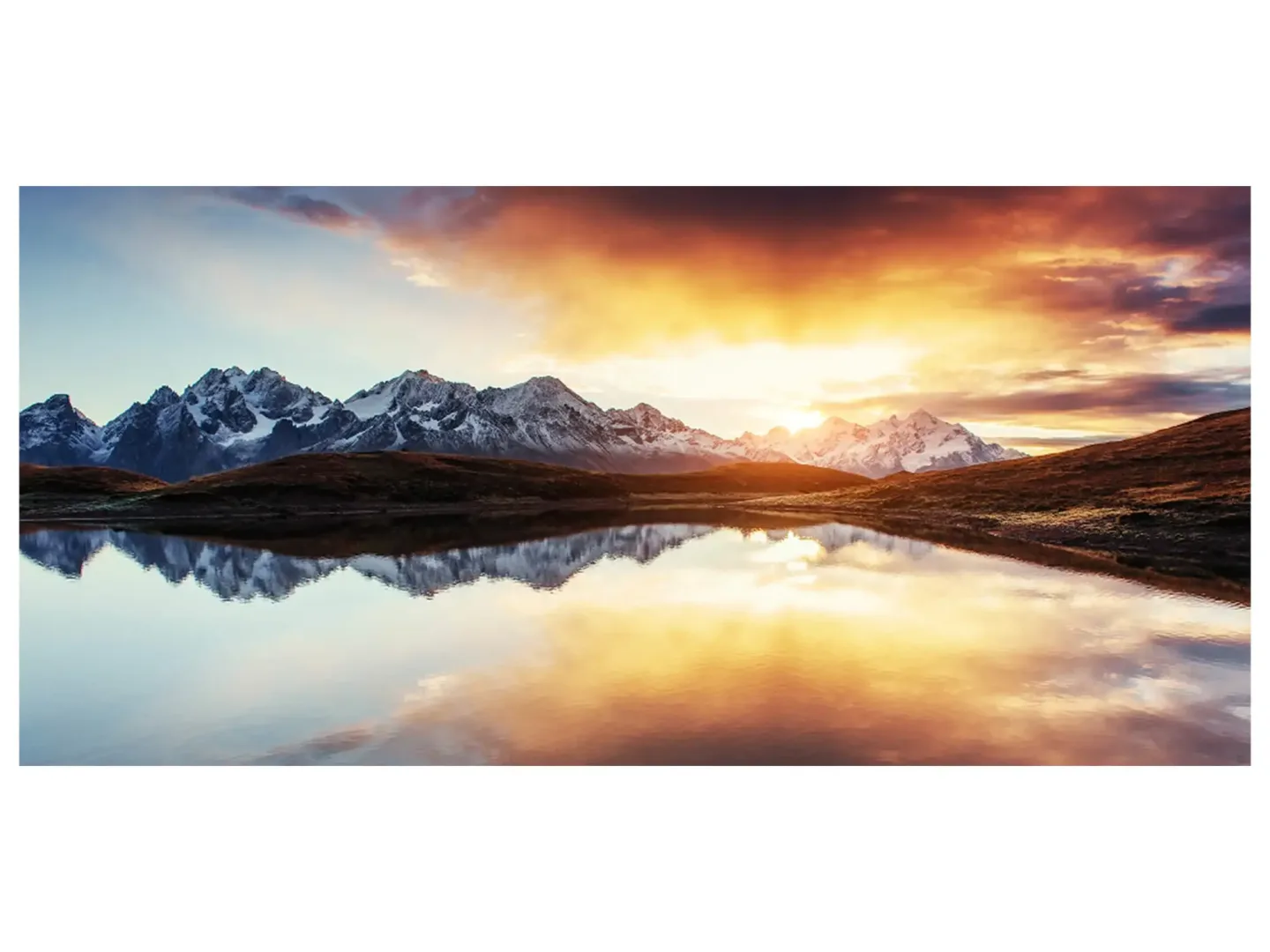 image LAND Digitaldruck auf Glas See mit Spiegelungen | Schubiger Möbel