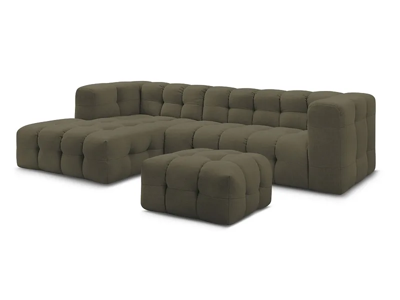 Ecksofa mit Hocker BOBOCHIC CLOUD Stoff grün