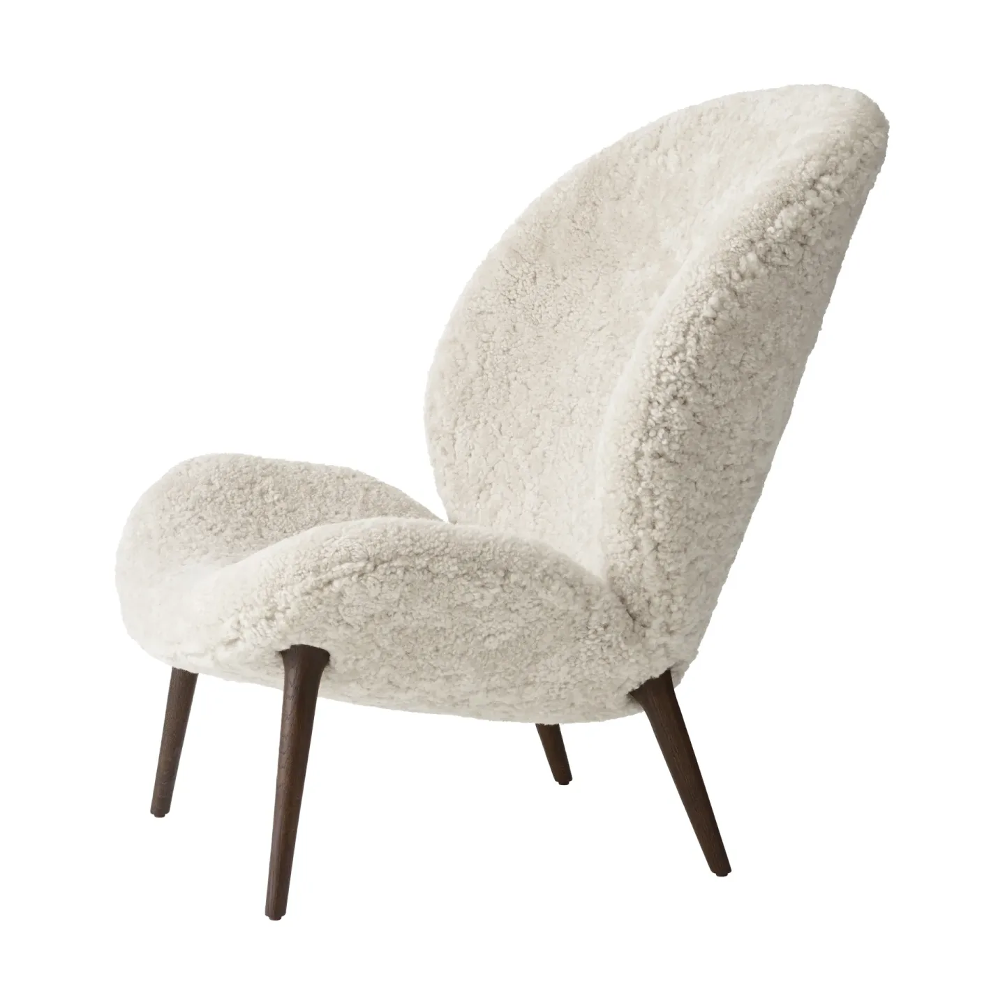 Vipp Vipp469 Lodge loungefåtölj low back Curly 09 off white-dark oak