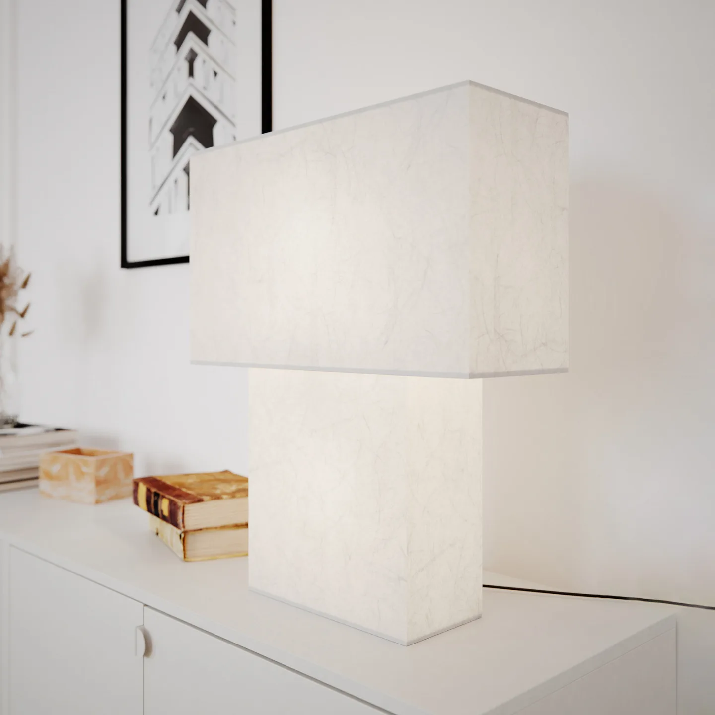 iSquare Tischleuchte H50 Weiß - By Rydéns - Wohnzimmer - Papier / Karton - Mehrflammig