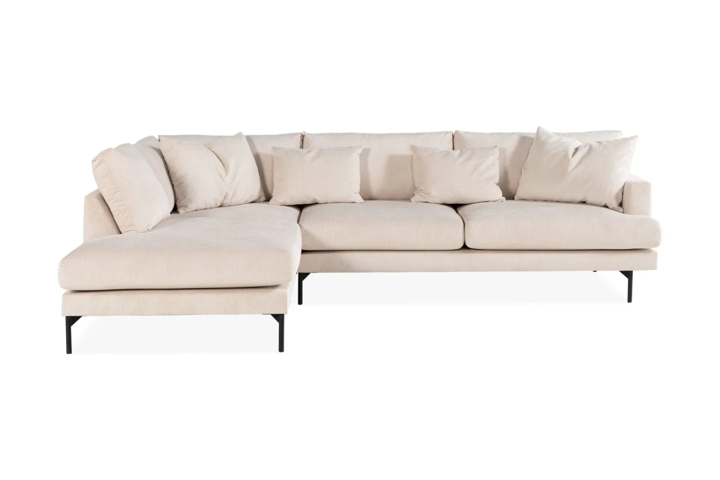 Menard 4-sits Vänstervänd L-formad Djup Schäslongsoffa i Manchester - Beige