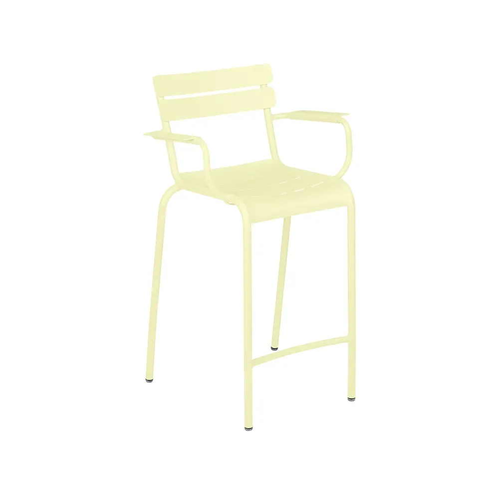 Fermob Luxembourg barstol med armstöd Frosted lemon (gul)