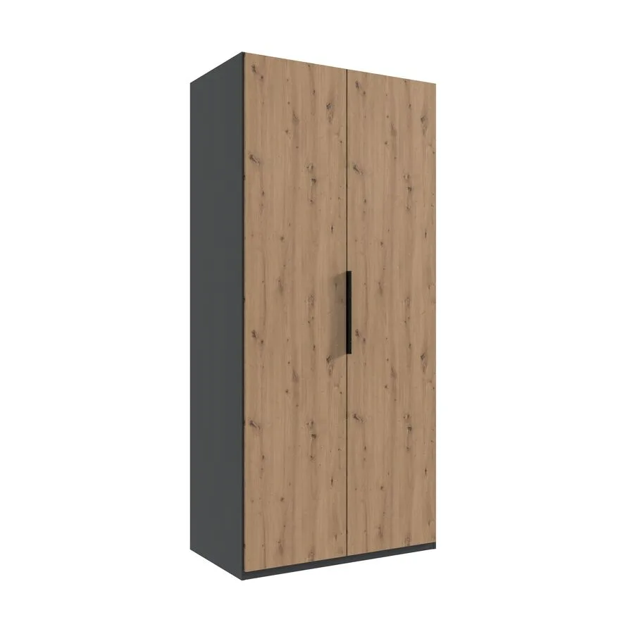 Kleiderschrank Sanko graphit/Eiche Nachbildung Holzwerkstoff B 100 cm