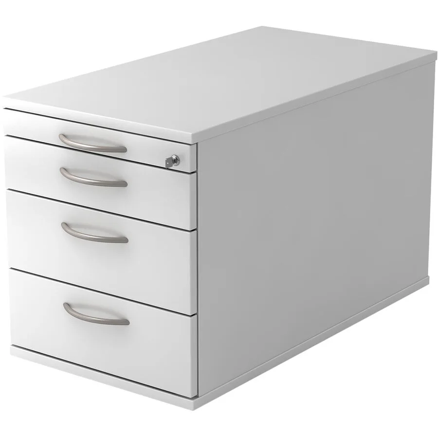 Rollcontainer Office weiss/Aluminium gebürstet Holzwerkstoff B 42.8 cm H 51.2 cm
