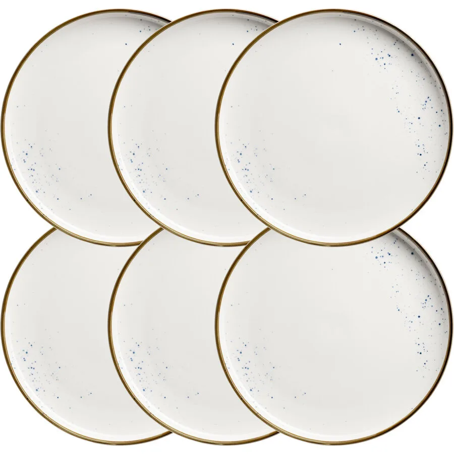 MÄSER Speiseteller-Set 6-tlg. Pintar weiss/blau Porzellan D 27 cm 6 Stk