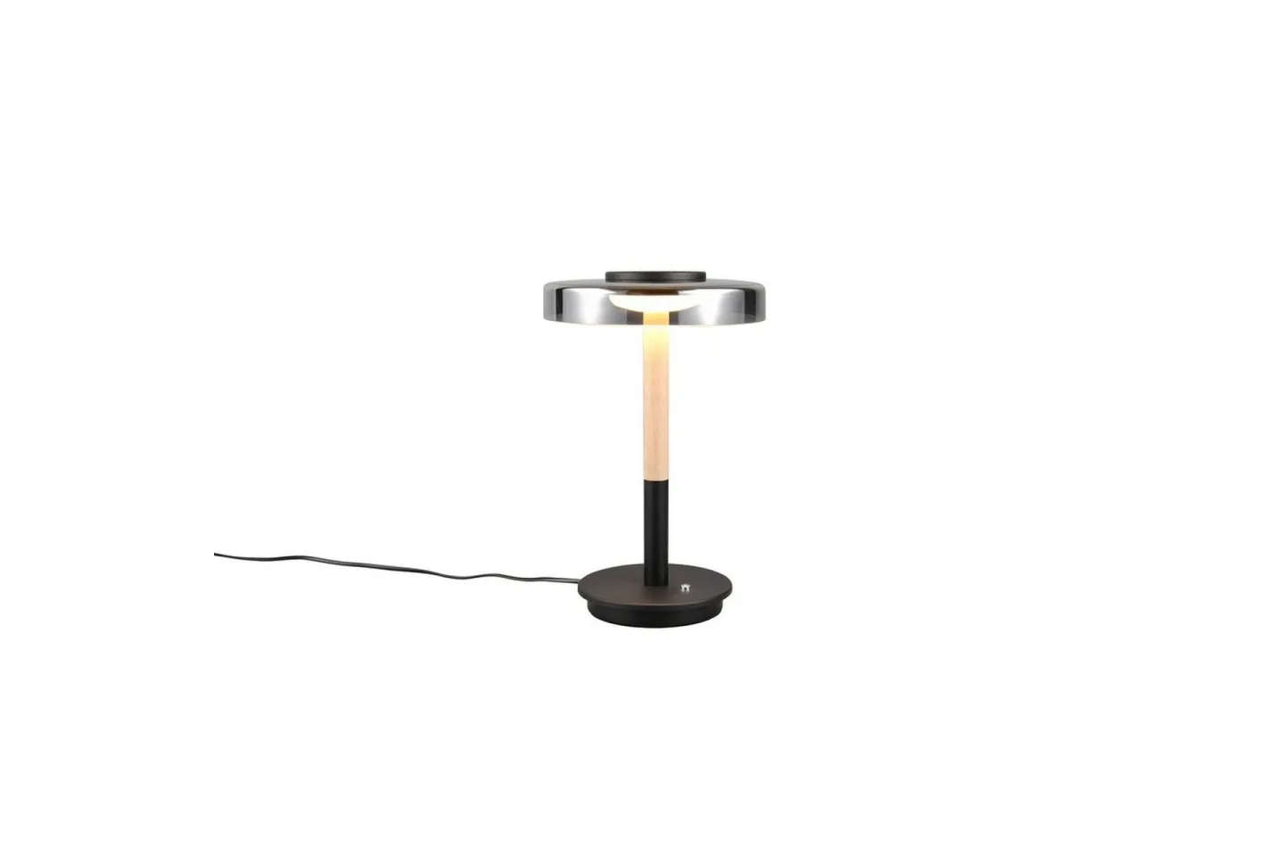 Bordslampa TRIO Celeste Mattsvart/kromad/trä - Mattsvart/kromad/trä