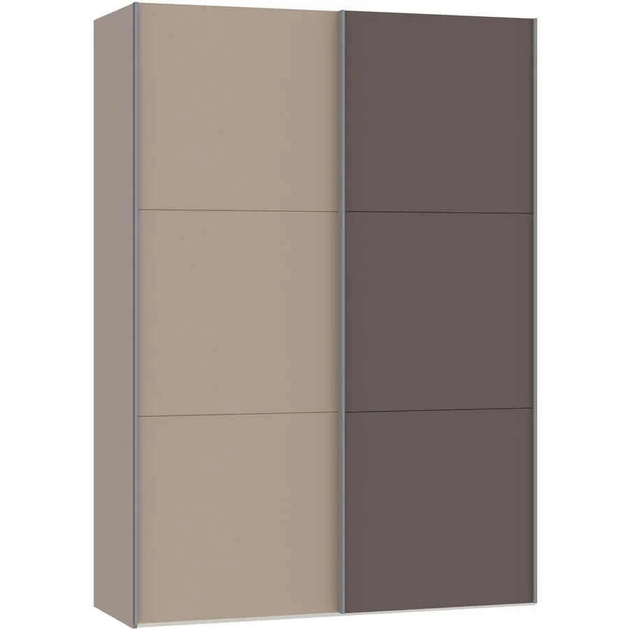 Kleiderschrank Arena Schwebetüren nougat/spiegel Holzwerkstoff B 153 cm - Schweizer Möbelhersteller