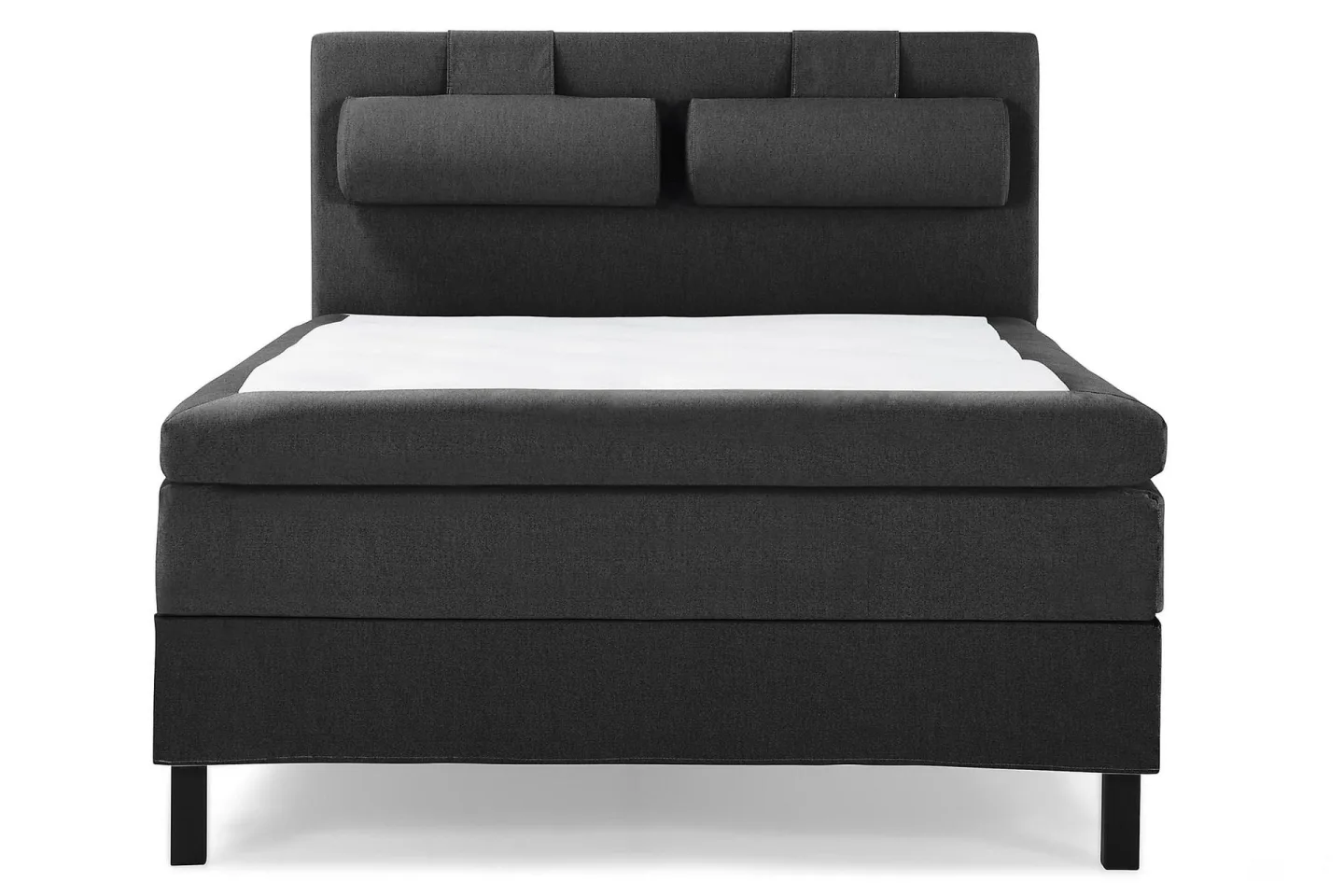 Lucky Komplett Sängpaket 140x200 Polyeter Slät - Nackkudde Stor Svart/Grå