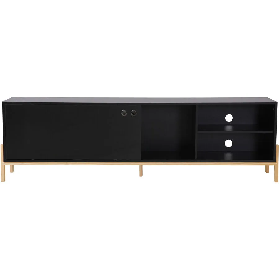 Lowboard Klaus schwarz/natur MDF B 185 cm