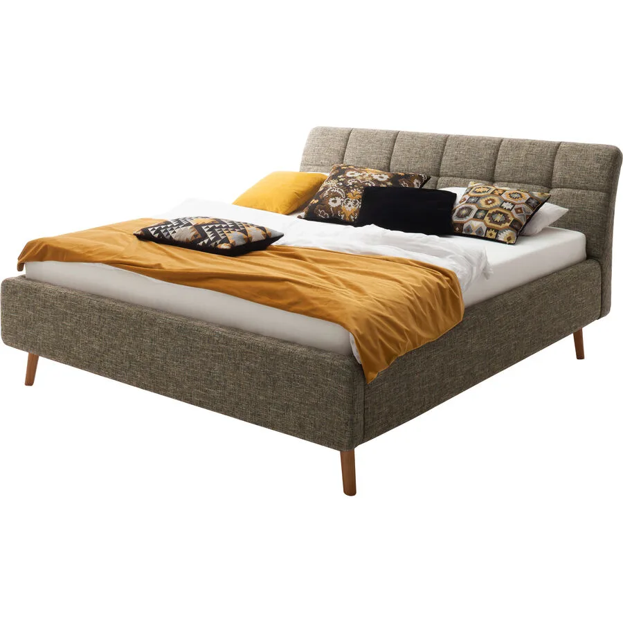 Bett Matero braun Bezug Stoff 180 x 200 cm