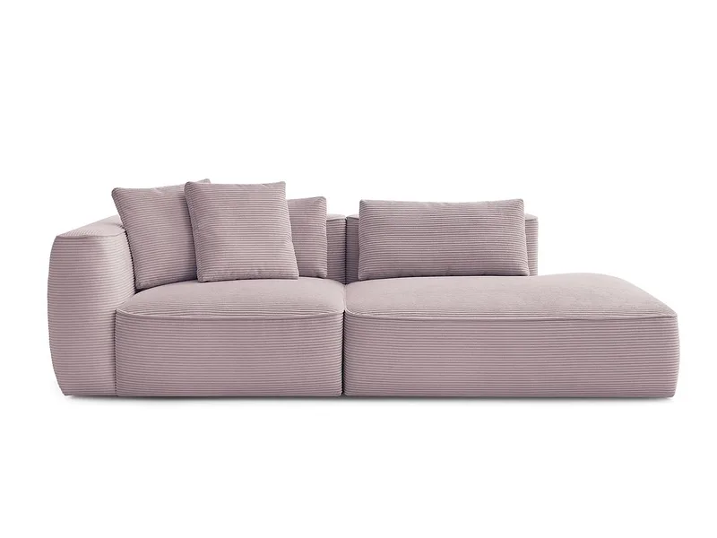 3er Sofa BOBOCHIC LEOPOLD Cord-Stoff violett