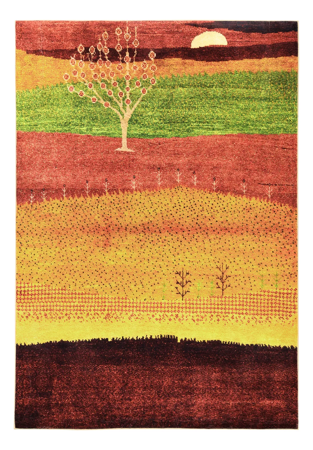 Wilton-teppe - Oia (rød/multi) (Størrelse: 240 x 340 cm)