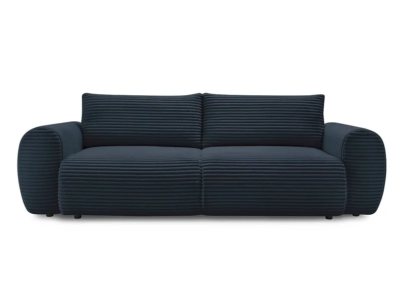 3er Sofa BOBOCHIC LUCIEN Cord-Stoff dunkelblau
