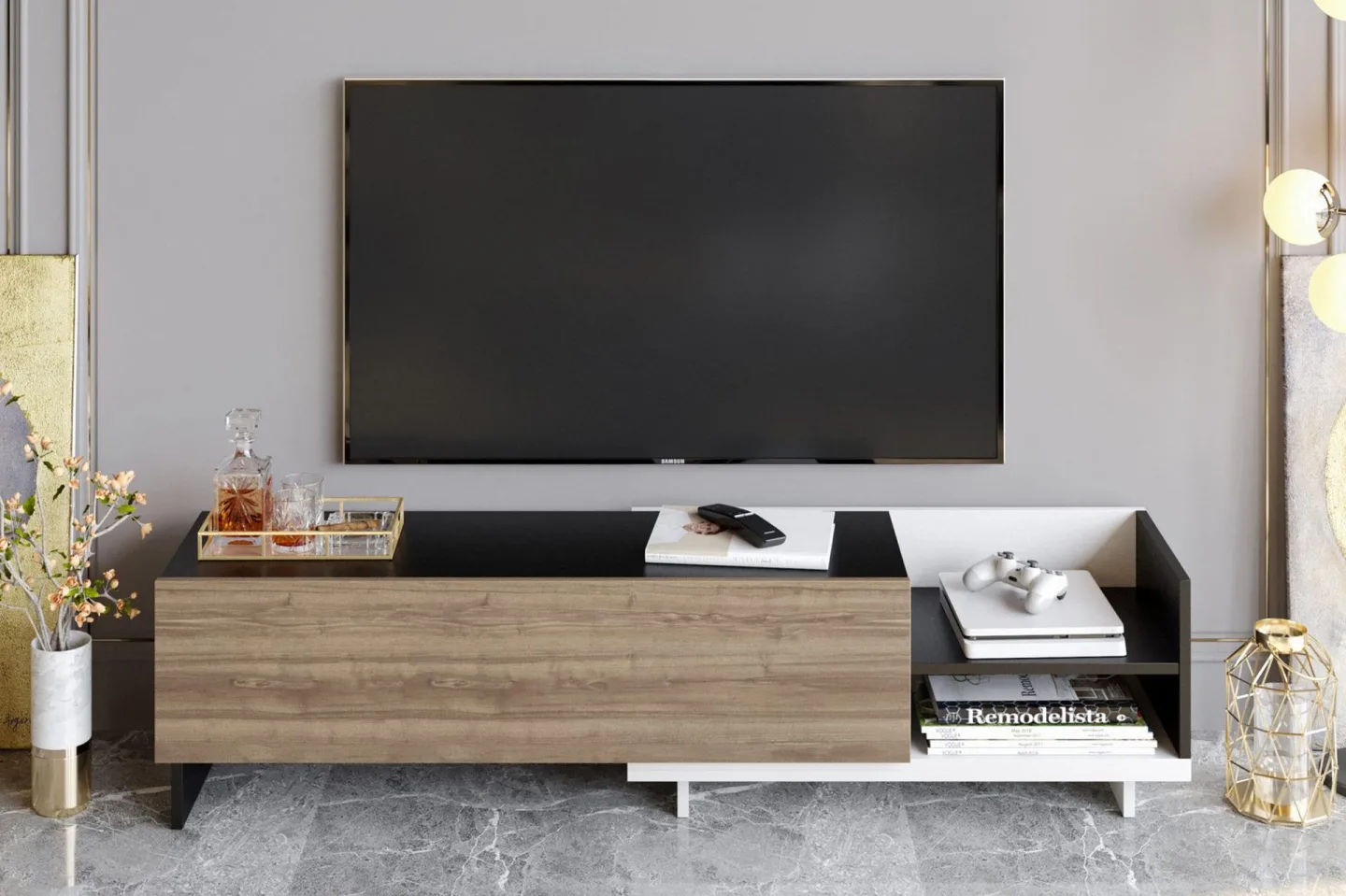 Andifli Tv-bänk 165x41 cm - Vit