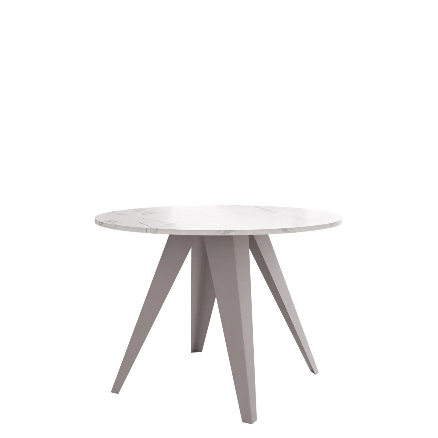 Hoban Matbord rund förlängningsbart 100-138 cm - Beige, vit (marmor)