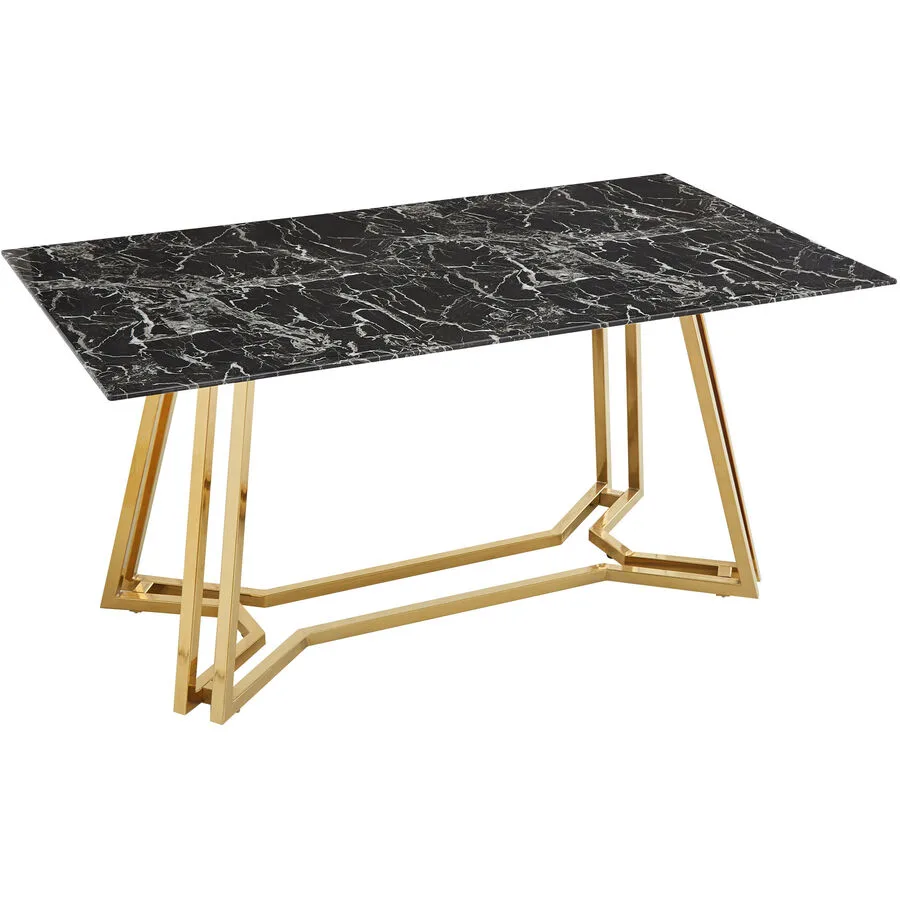 Tisch Calvin Schwarz Glas B 160 T 90 cm