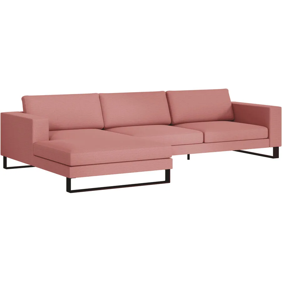 Ecksofa Domino Links Stoff hellrot B 310 T 181 cm - Möbel Konfigurator: Traummöbel individuell zusammenstellen