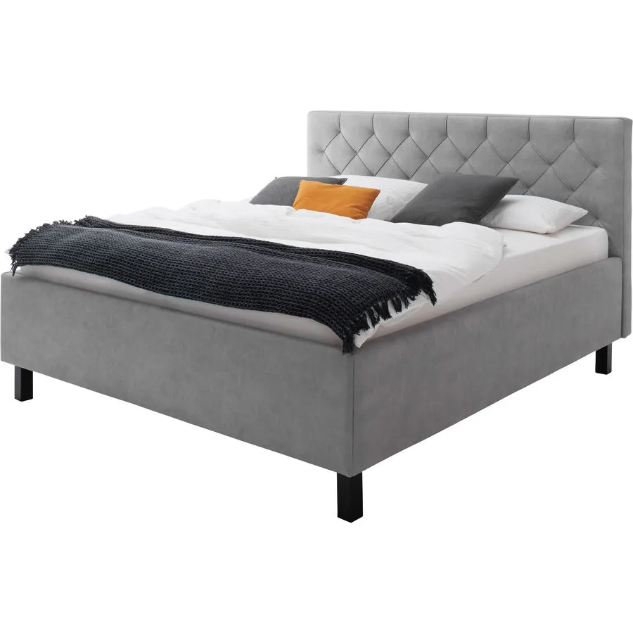 Bett Belial hellgrau Bezug Stoff 160 x 200 cm