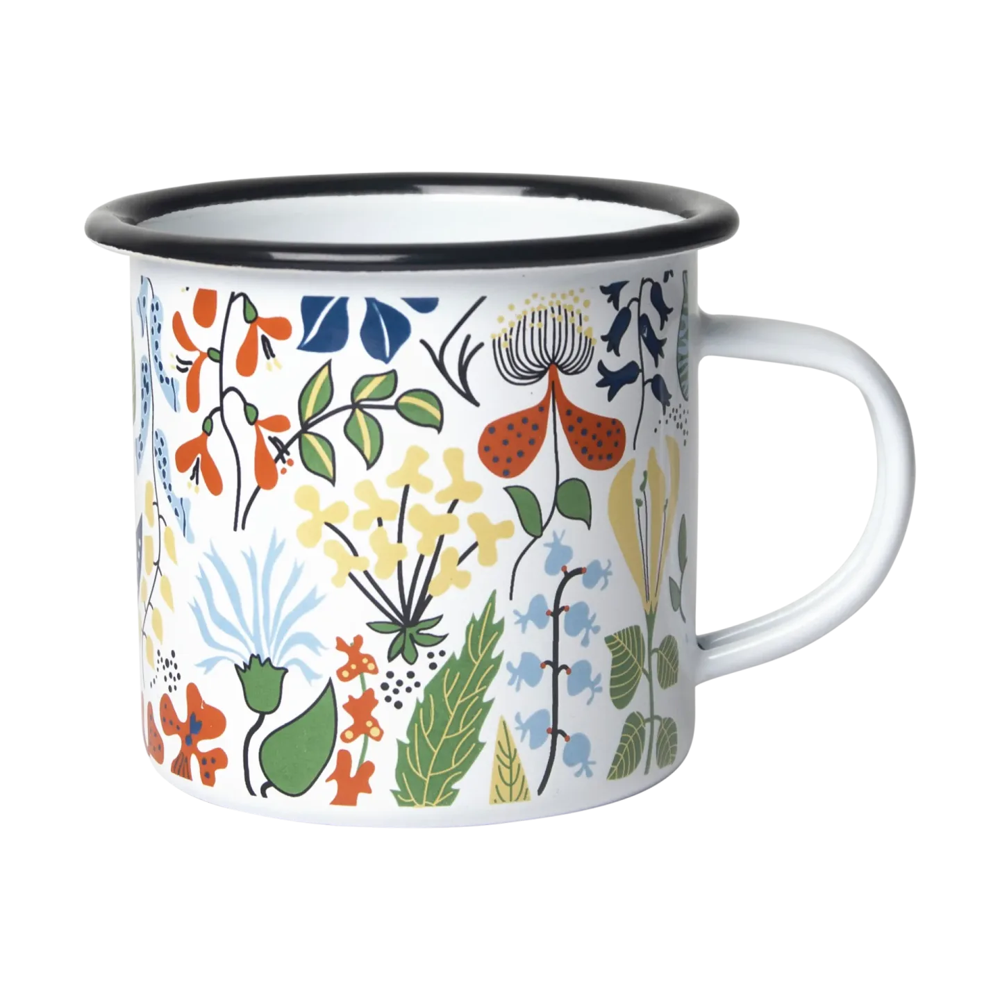 Pluto Design Herbarium Emaillebecher Weiß-multi