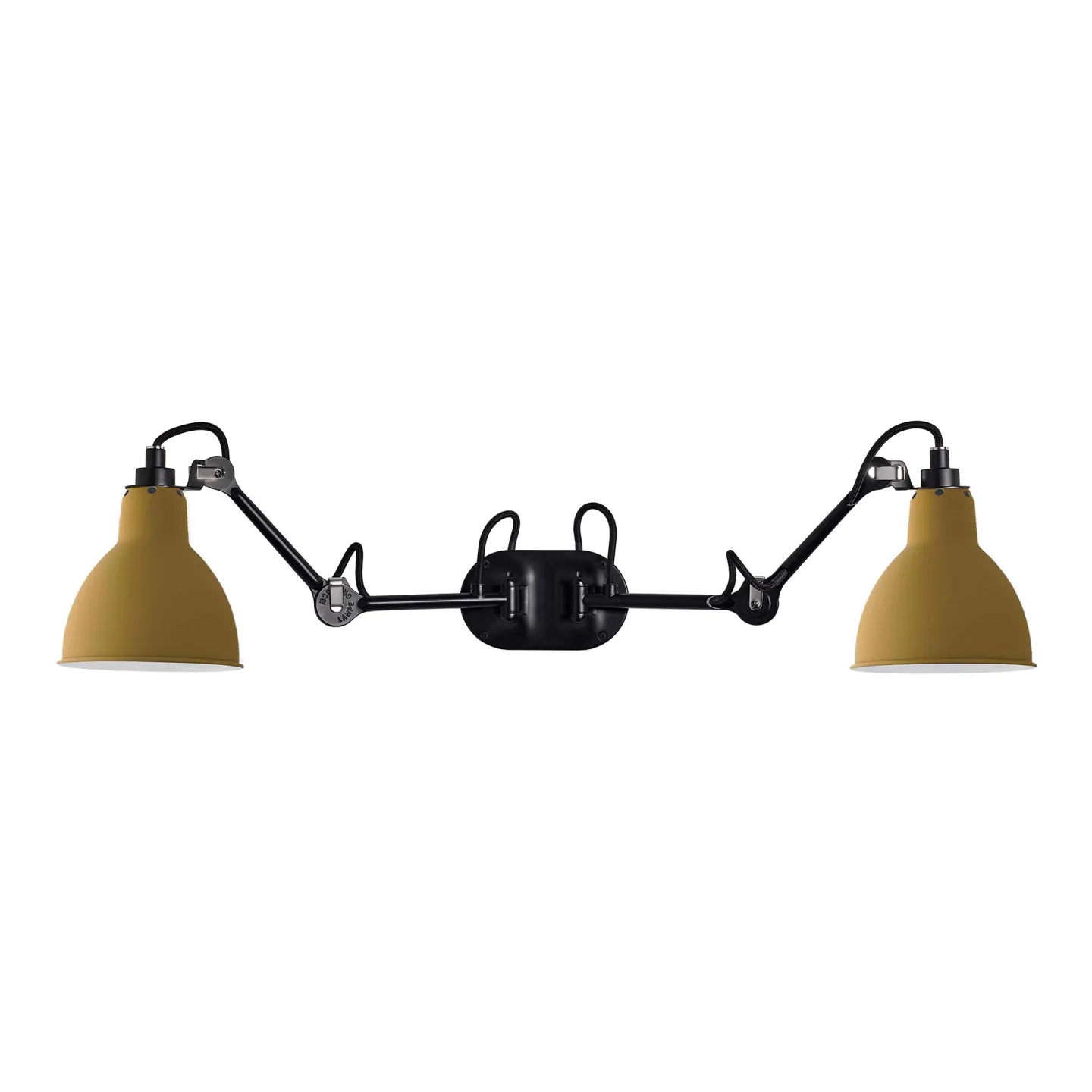 DCWéditions - Lampe Gras 204 Round Double, Black/Yellow - Sänglampor - Bernard-Albin Gras - Gul - Metall