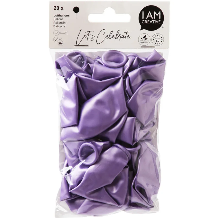 Luftballons I am creative lavendel Naturkautschuk H 19 cm 20 Stk