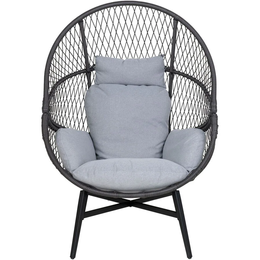 Gartensessel Nayron schwarz Rattan
