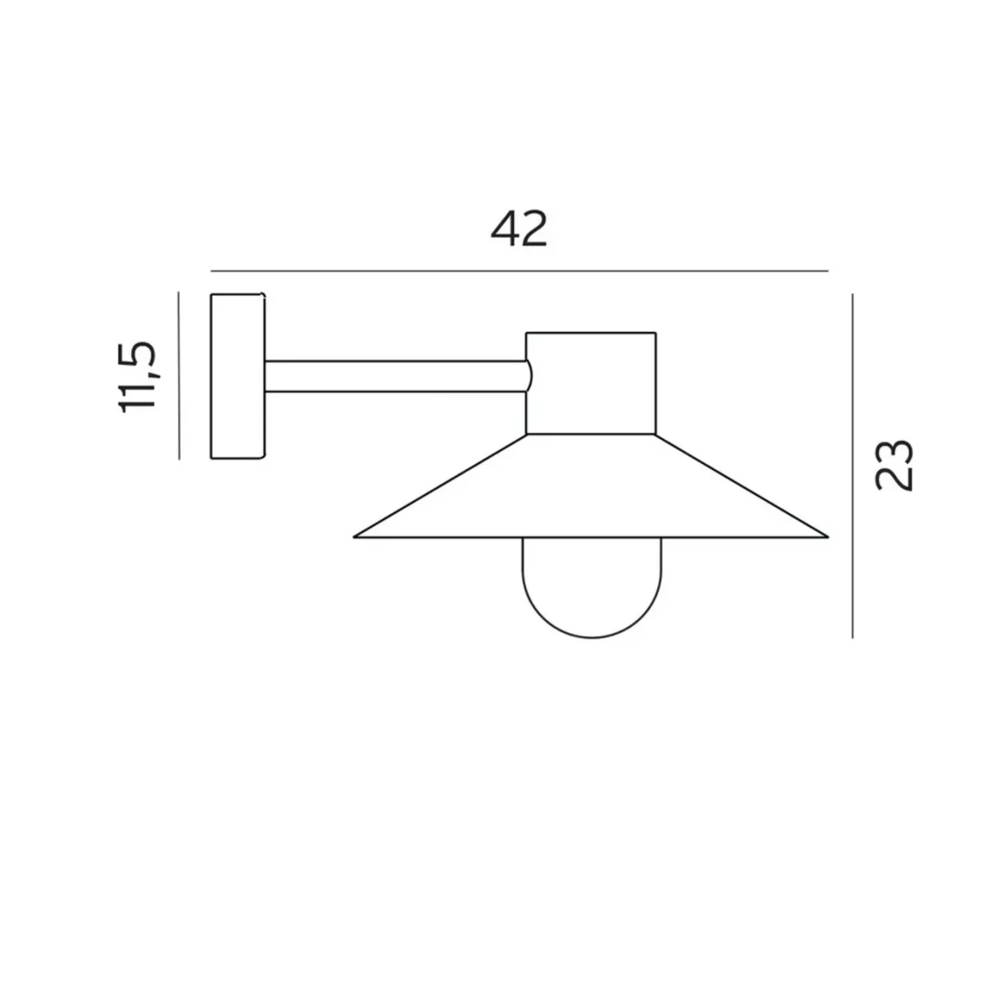 Lund Utendørs Vegglampe Galvanisert - Norlys - Terrasse - Aluminium