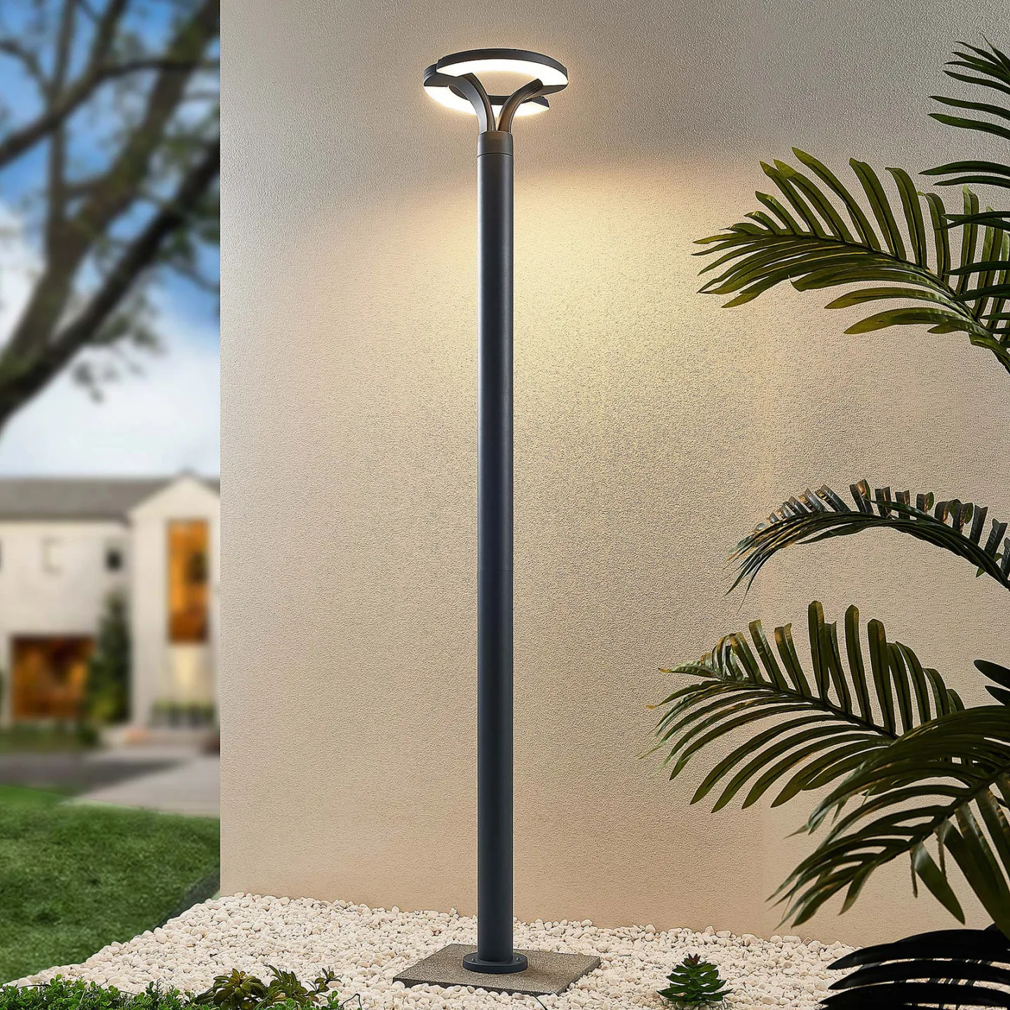 Keily Trädgårdslampa Circle Dark Grey - Lindby - Terrass - Modern - Metall - Med en ljuskälla