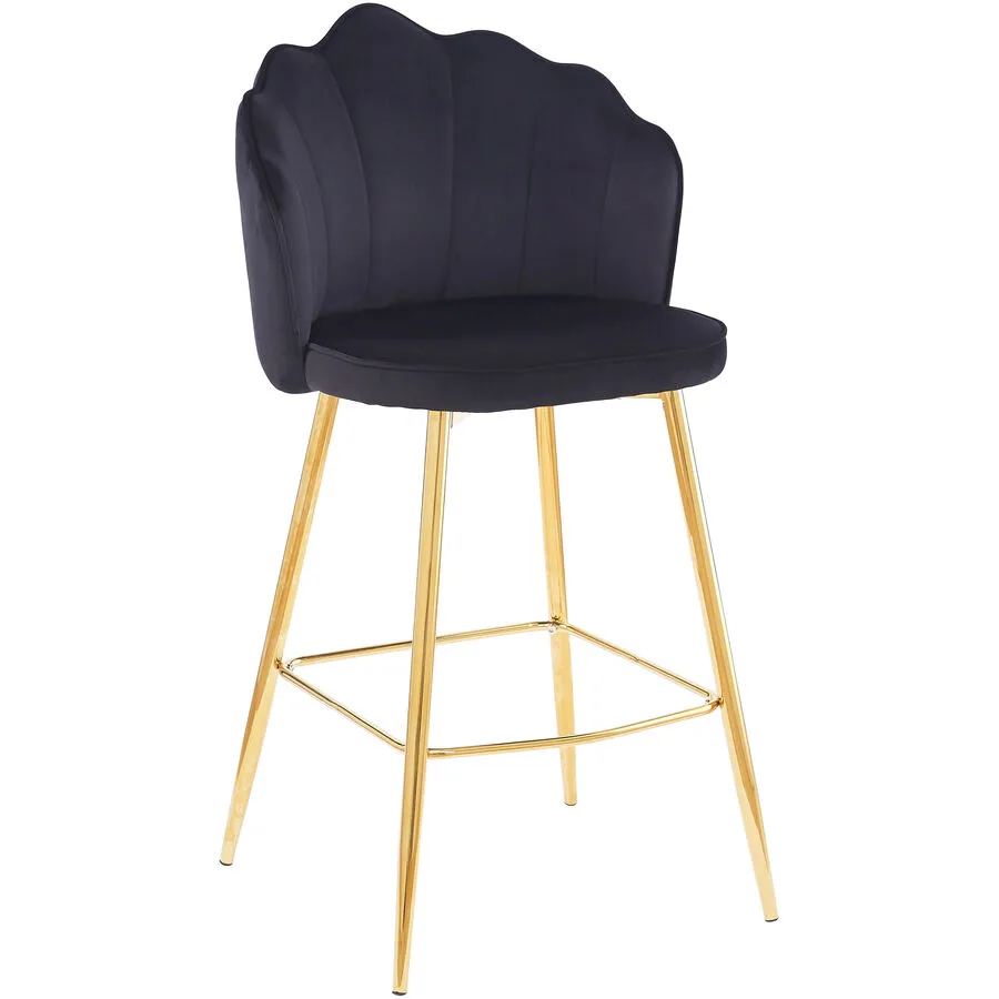 Barhocker Pedro schwarz Samt H 100 cm