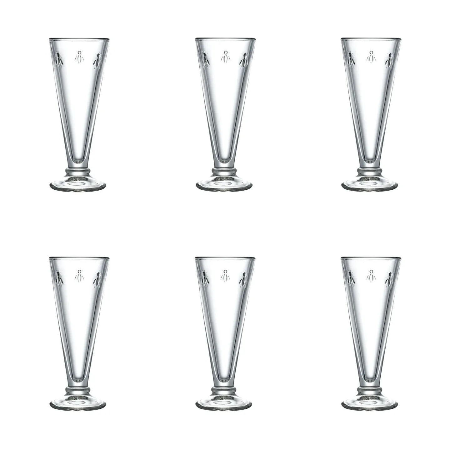La Rochère Abeille Champagnerglas 15 cl 6er Pack Klar