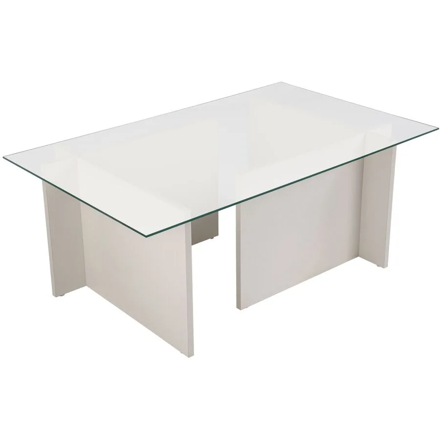 Salontisch Georis weiss/transparent Glas/Holzwerkstoff B 105 H 40 cm