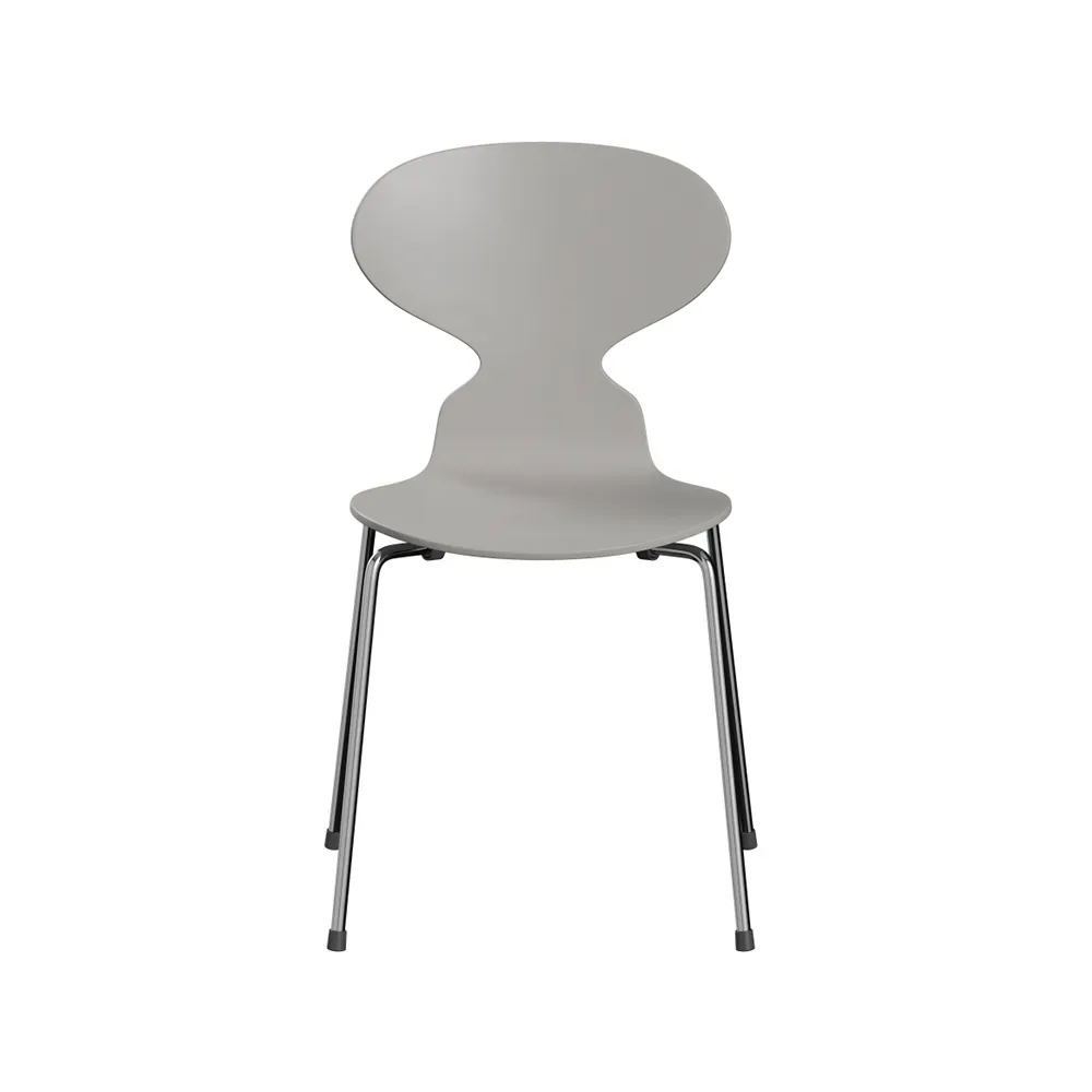 Fritz Hansen Myran 3101 stol nine grey, lackad, kromat stålstativ