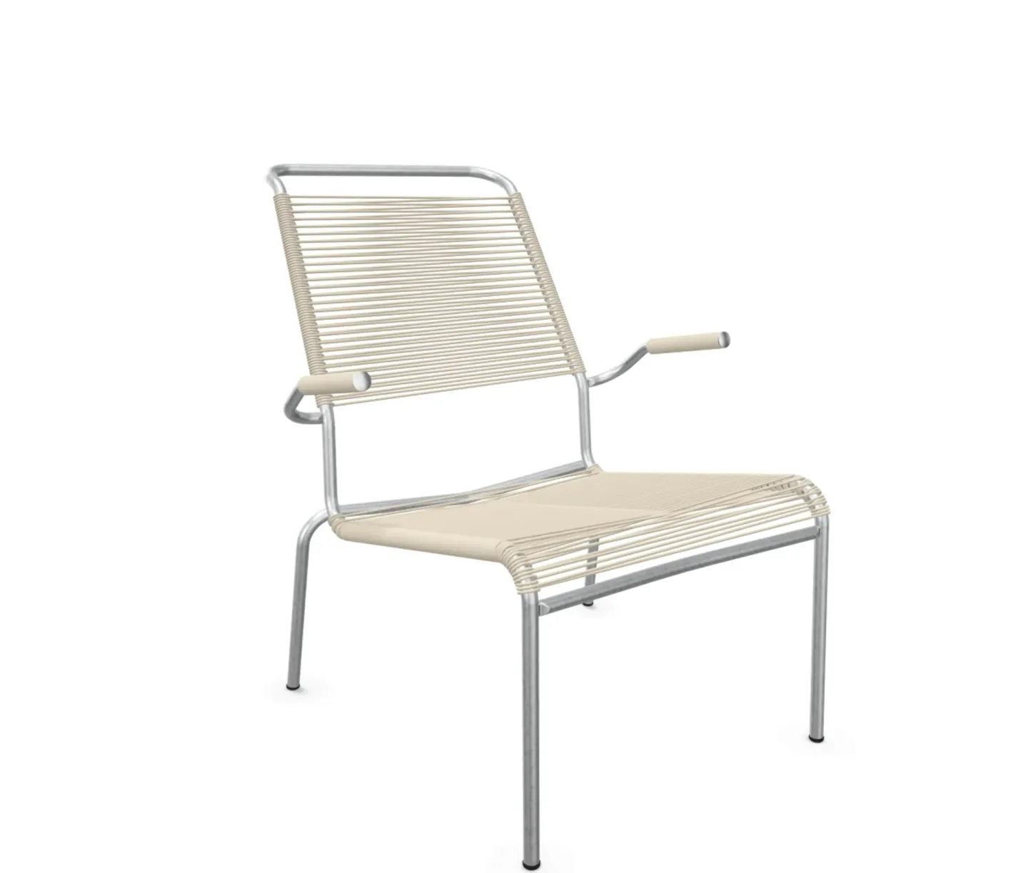 Schaffner Spaghetti-Lounger Säntis mit Lehne / Hochlehner Feuerverzinkt Beige | Schubiger Möbel