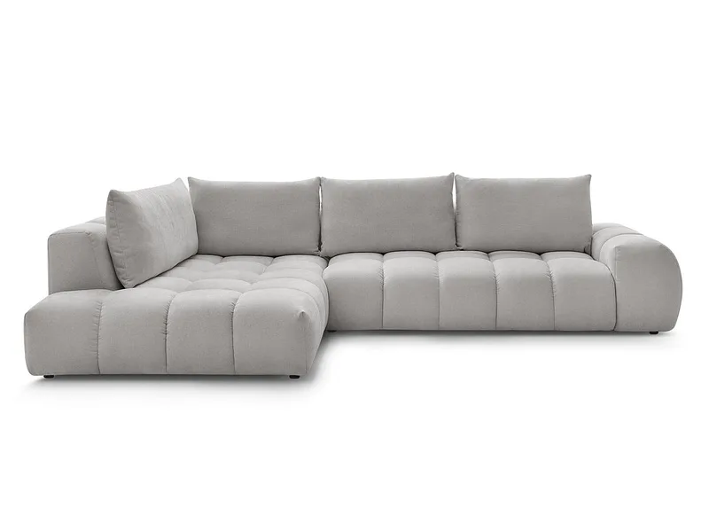 Ecksofa BOBOCHIC EVEREST Stoff mit Textur hellgrau