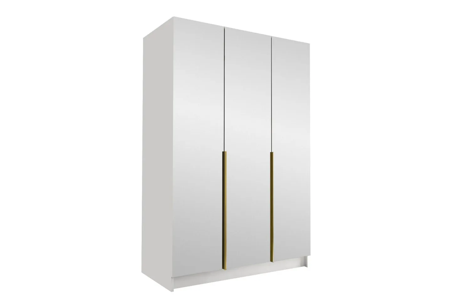 Herrljunga Garderob med Spegel 150 cm - Vit/Guld