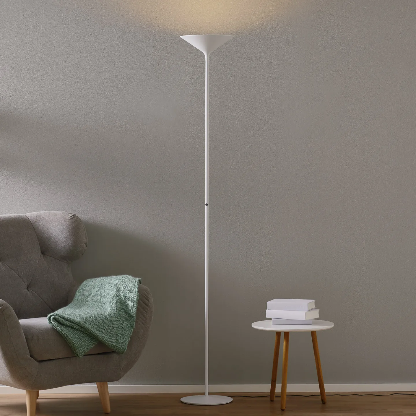 Drink F1 Stehleuchte Satin Weiß - Rotaliana Dry - Wohnzimmer - Design - Metall - Einflammig