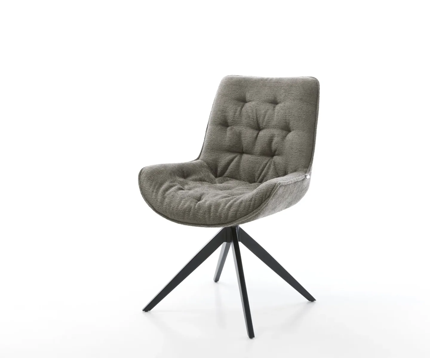Drehstuhl Taimi-Flex Bouclé Soft Schlamm Kreuzgestell breit Schwarz 360° drehbar Wippfunktion