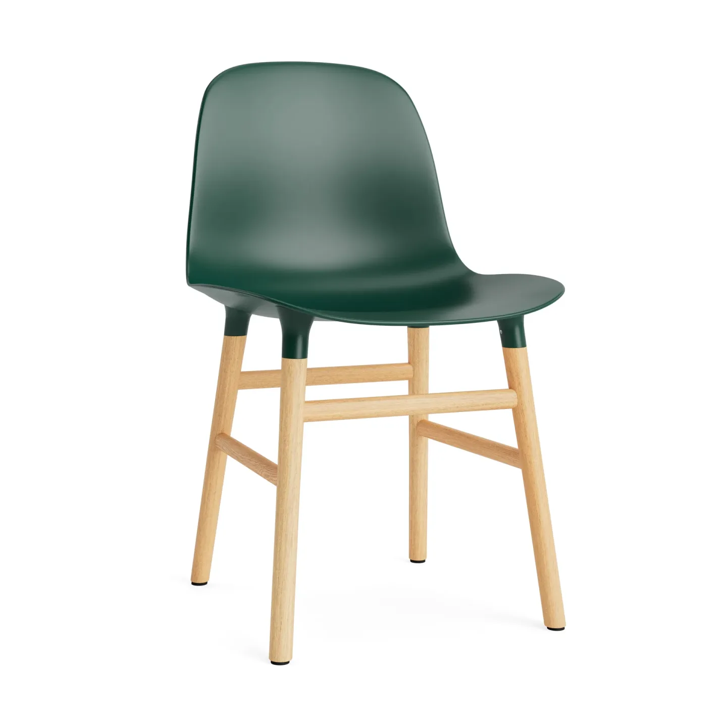 Normann Copenhagen Form Stuhl Green, Eichenholzbeine