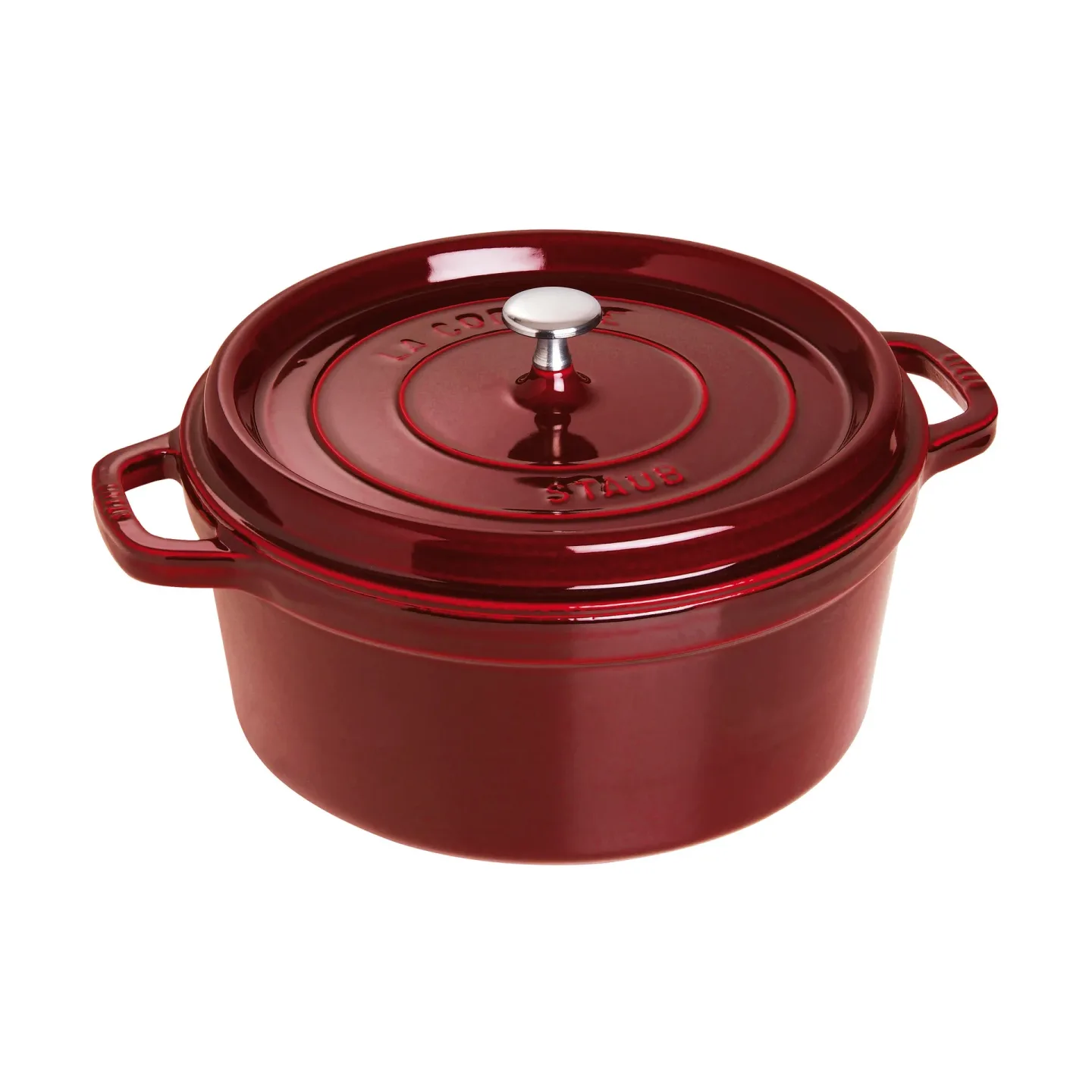 STAUB Staub La Cocotte runder Topf Gusseisen 6,7 L Granatrot