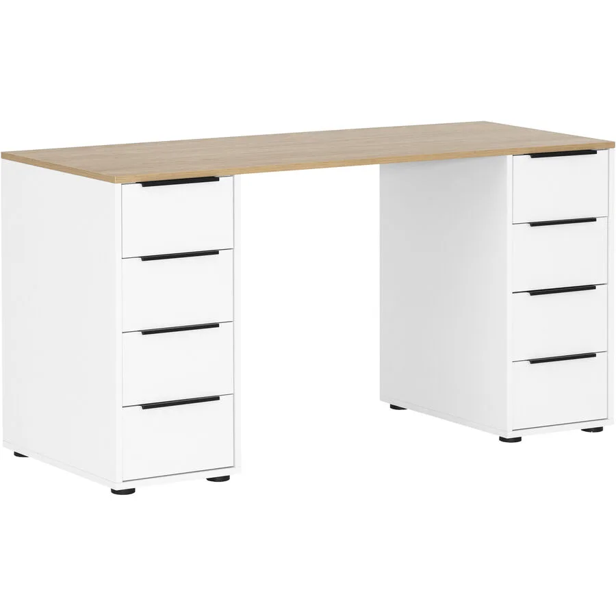 Schreibtisch Almo weiss Holzwerkstoff B 140 cm T 55.5 cm