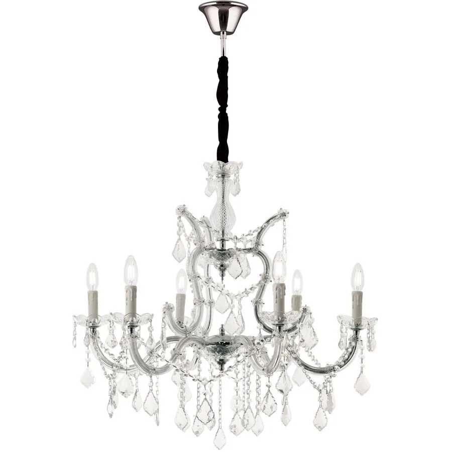 Briamond Pendellampe Theresa Silber Stahl/Kristall 78 cm 75 cm - Material: Stahl/ K9 Kristall