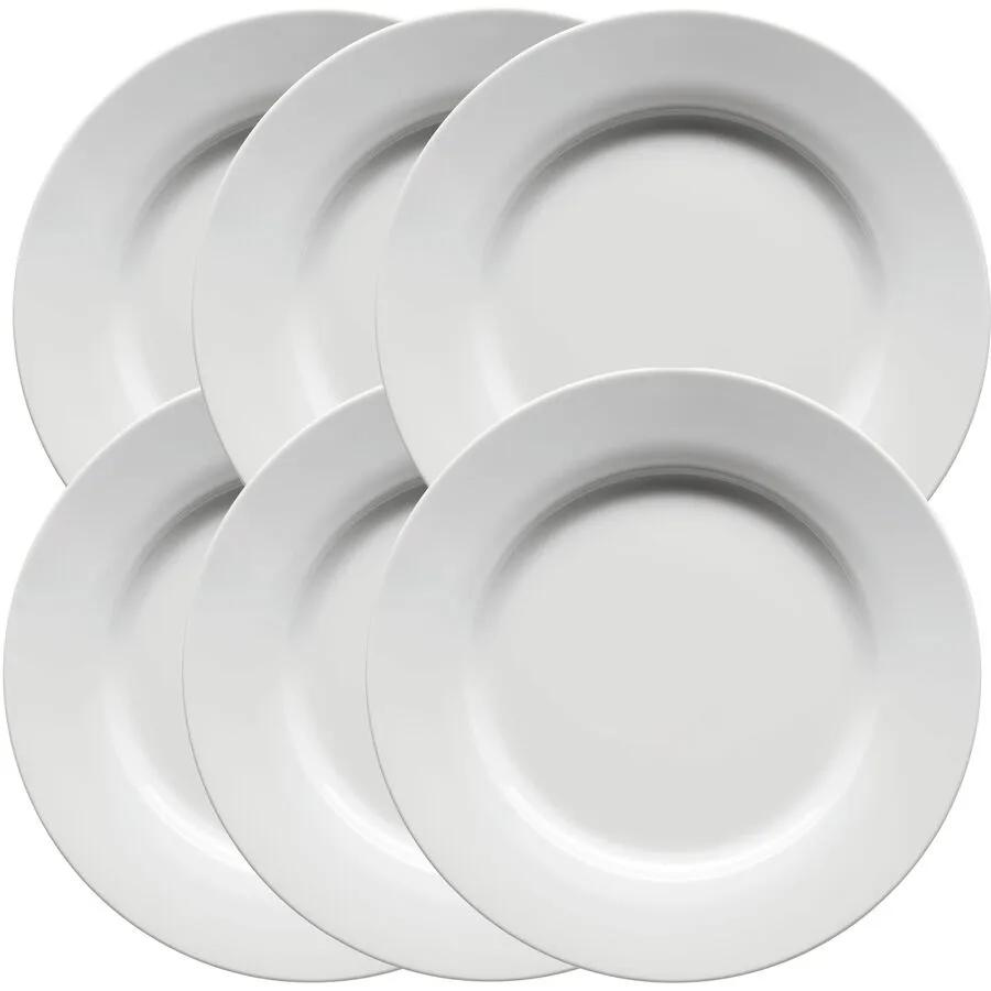 MÄSER Teller-Set 6-tlg. Modesta Weiss Porzellan 27 cm
