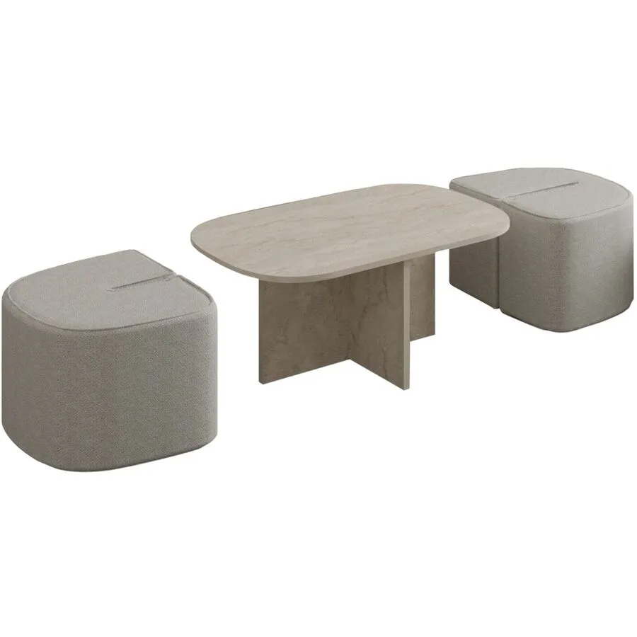 Salontisch Georis Travertin 100% Melaminbeschichtete Kiefer B 90 T 45 cm