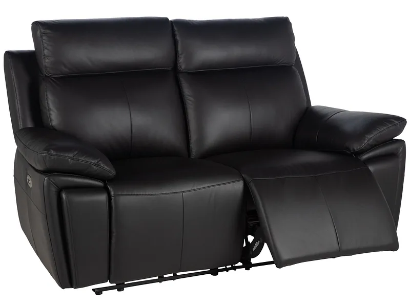 2er Sofa EDER Echtleder schwarz